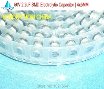 (100db/lot)(Elektrolit kondenzátorok|SMD) 2.2uf 50V SMD alumínium elektrolit kondenzátor, méret: 4mm * 5mm